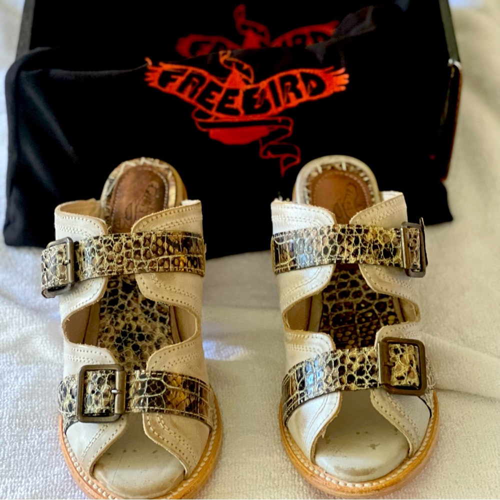 Free Bird Caprice mules.